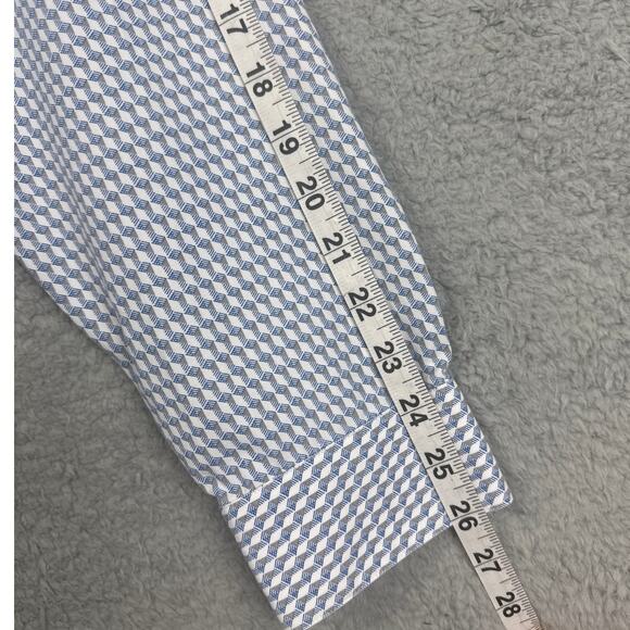 Ted Baker Men's Casual Button Up Long Sleeve Shirt Blue White Geometric Size 5 - Picture 8 of 10